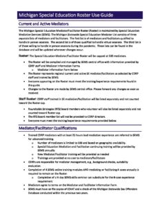 3. Michigan Special Education Mediator Roster Use Guide | Special ...